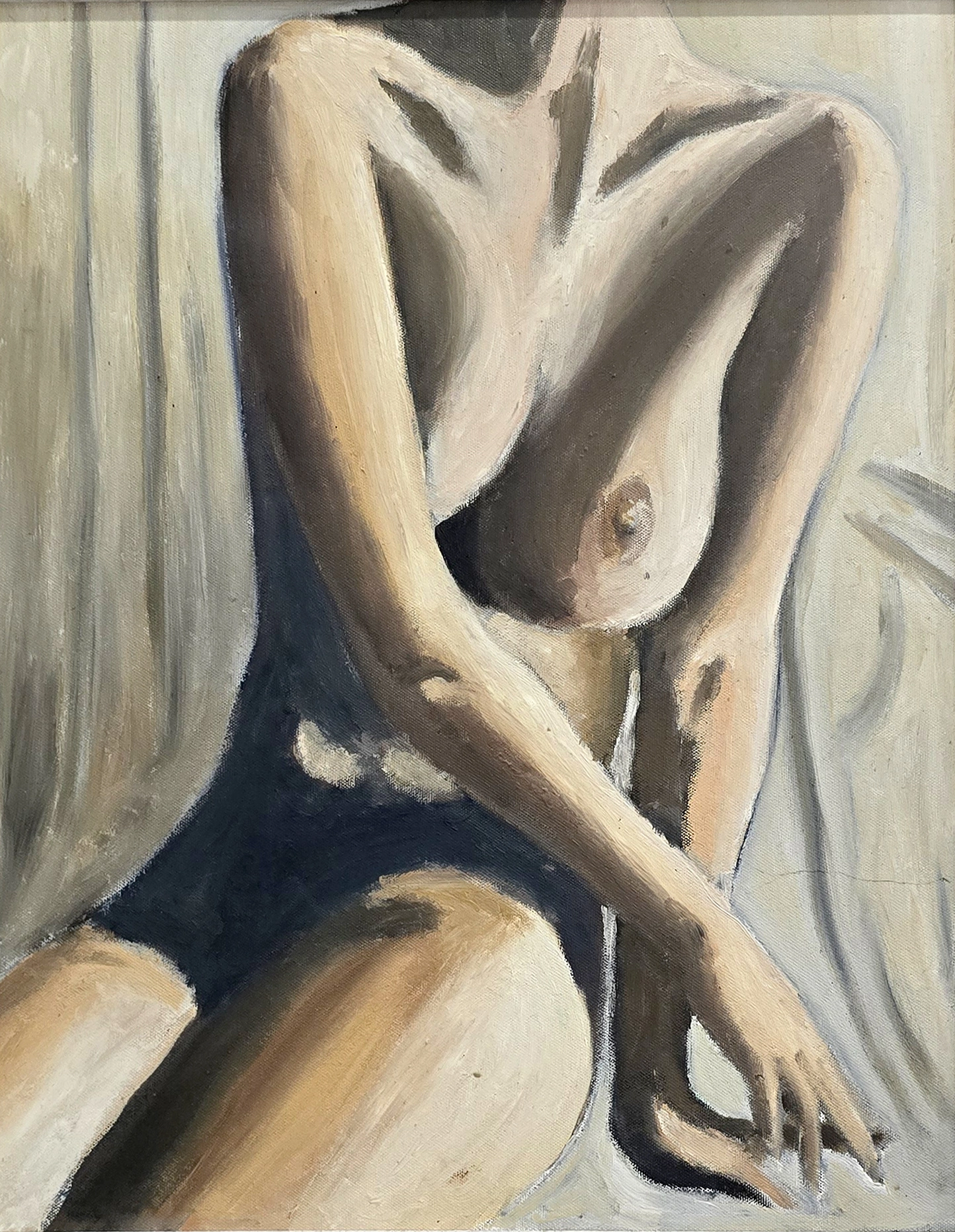 Mujer sentada en la playa 2-cuadro