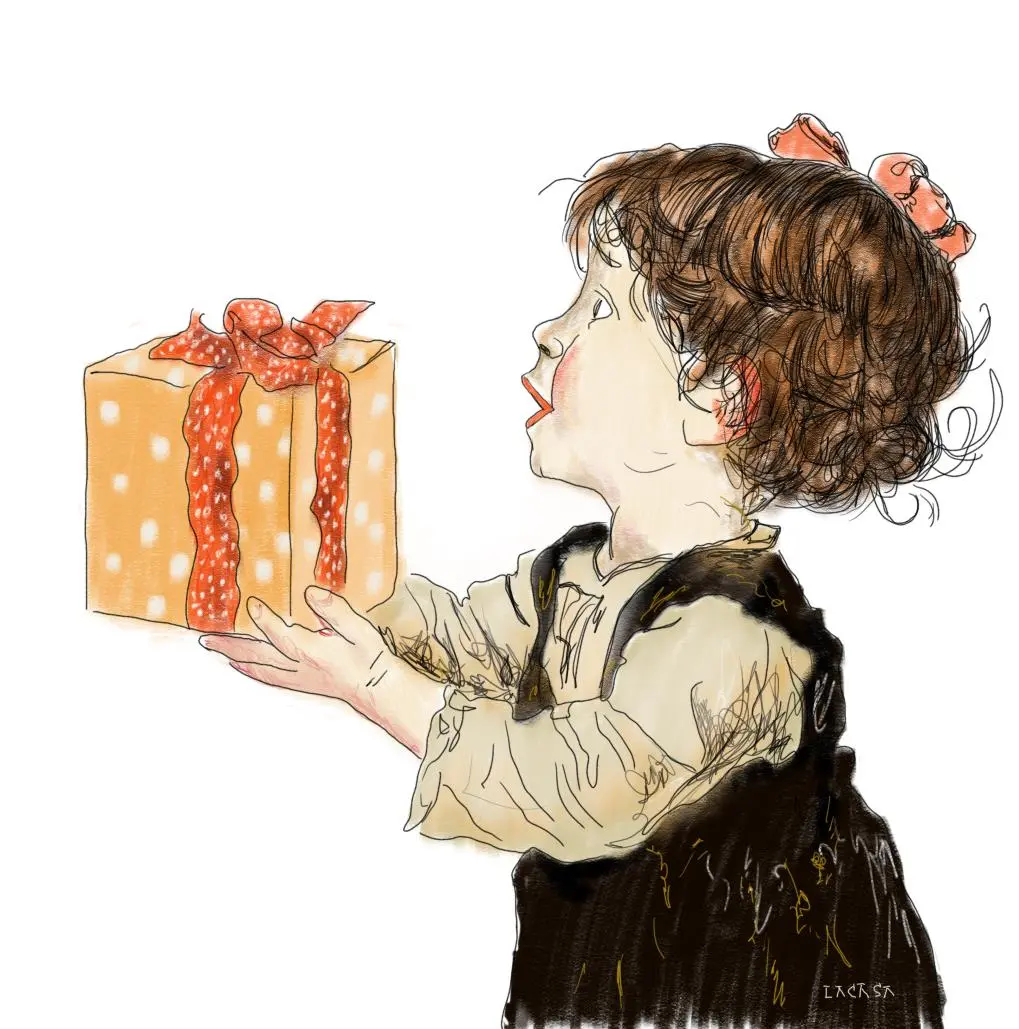 niña regalo_cuadro