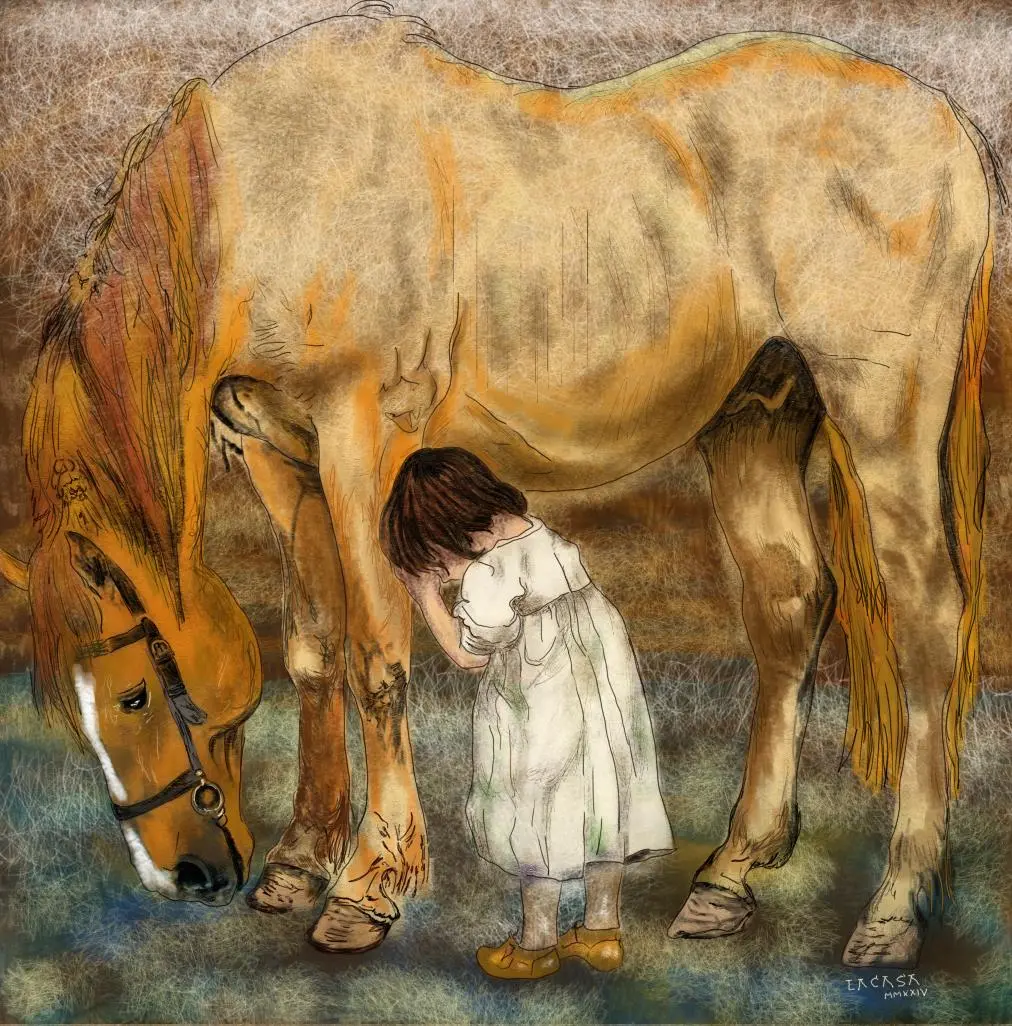 niña y caballo_cuadro